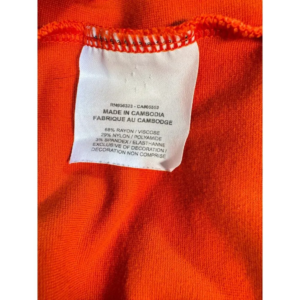 Nike Mens T-Shirt Size L Bright Orange Rayon Blend Short Sleeve Athletic Tee